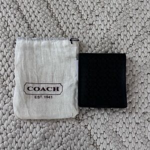 Coach Black Textured Wallet with Pouch